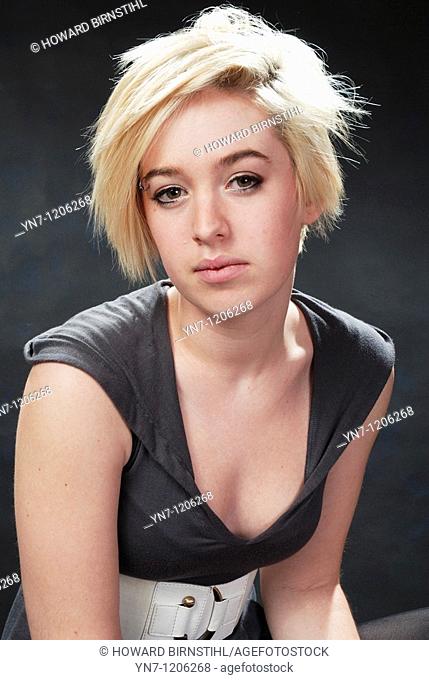 Spunky blond model portrait
