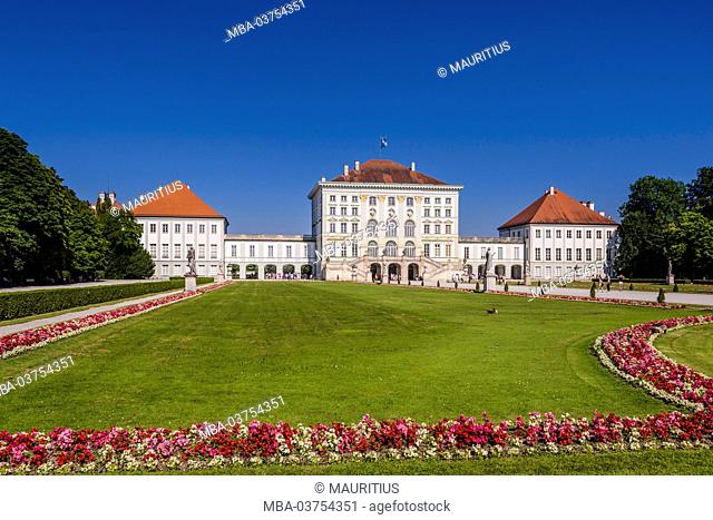 Germany, Bavaria, Upper Bavaria, Munich, Schlosspark (castle grounds) Nymphenburg, Schloss Nymphenburg (Nymphenburg Palace)