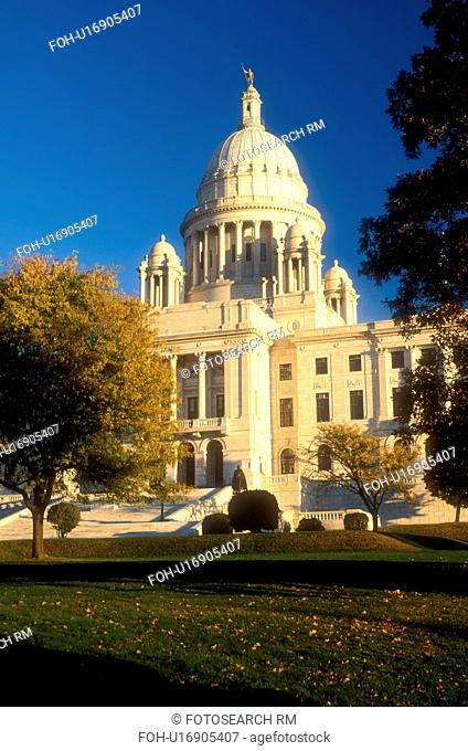 Providence, State House, State Capitol, Rhode Island, RI, The Rhode Island State House in the Capital City of Providence in the autumn