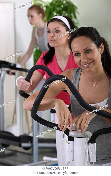 Women exercising at the gym