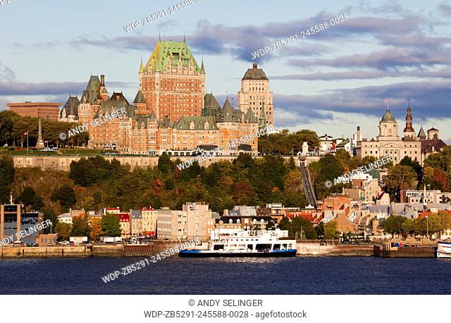 Chateau Frontenac and a Ferry, Quebec City, Canada