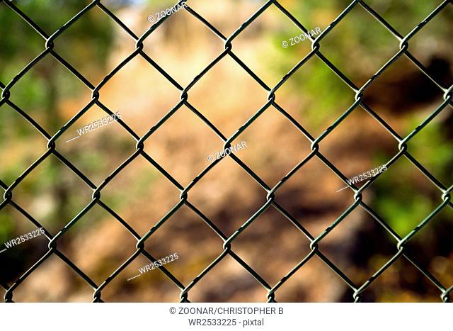 Diagonal Diamond Pattern Chain Link Fence Outside Boundary