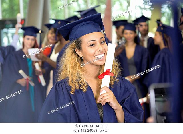 Portrait of university student after graduation ceremony