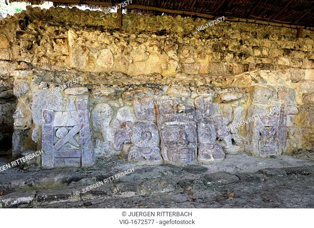 MEXICO, EDZNA, 23.03.2009, Maya archaeological site Edzna, temple of masks, Mexico, Latin America, America - EDZNA, CAMPECHE, MEXICO, 23/03/2009