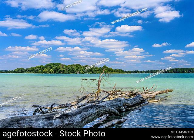 Germany, Bavaria, Starnberg county, Bachern am Wörthsee, view to mouse island