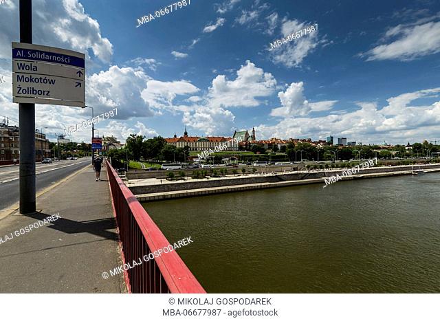 Europa, Poland, Voivodeship Masovian, Warsaw - the capital and largest city of Poland / Old Town / Slasko-Dabrowski Bridge