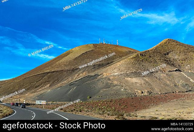 atalaya de femes volcano, 608 m, lanzarote, canaries, canary islands, spain, europe