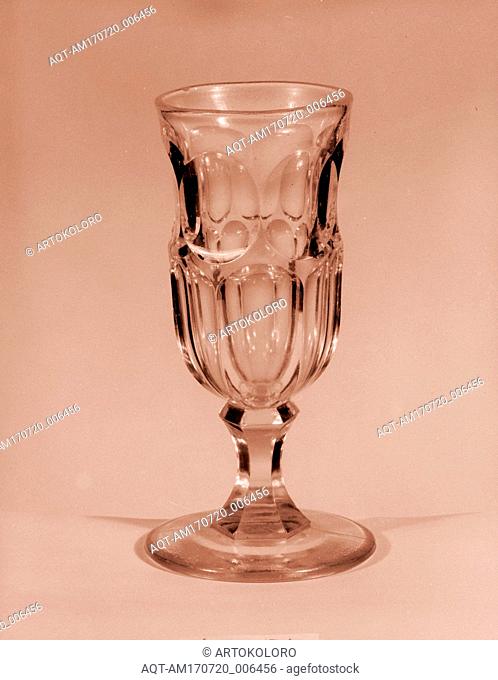 Parfait Glass, 1830â€“70, Made in United States, American, Pressed glass, H. 5 1/2 in. (14 cm), Glass, With the development of new formulas and techniques