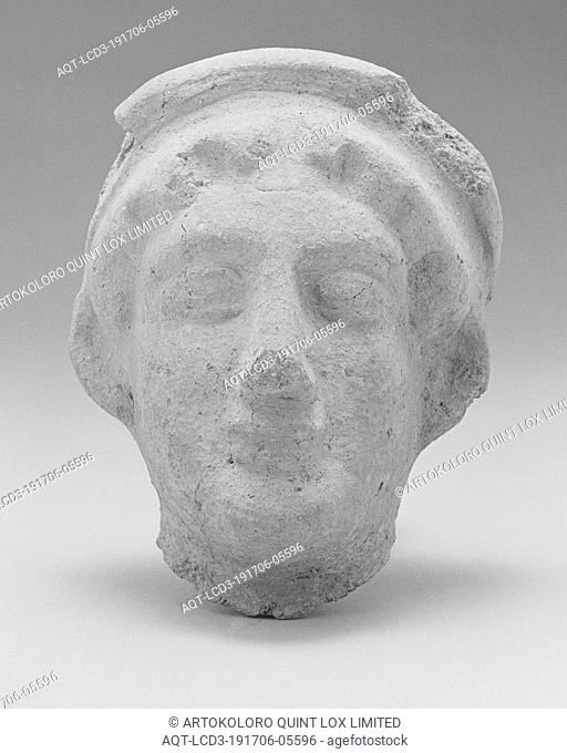 Votive Head, Unknown, Campania, South Italy, late 6th century B.C., Terracotta, 16.5 cm (6 1/2 in.)