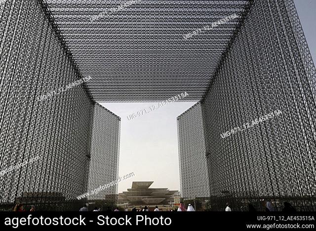 Day time view of the Opportunity Portal structure at the entrance of the Dubai Expo 2020 site. United Arab Emirates