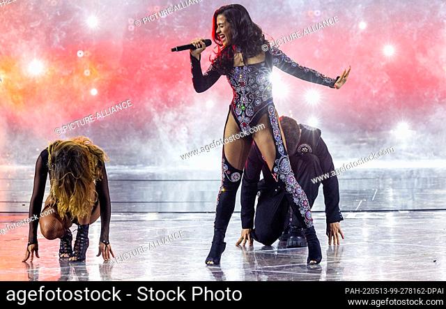 13 May 2022, Italy, Turin: Chanel from Spain with the title ""SloMo"" at the first dress rehearsal for the final of the Eurovision Song Contest (ESC) 2022