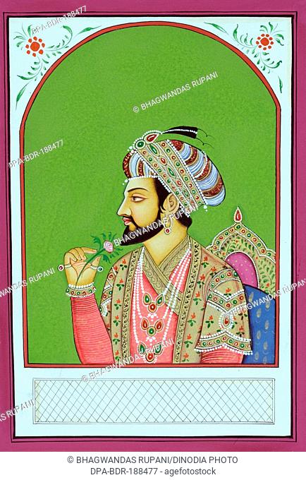 Miniature painting of Mughal Emperor Shah jahan