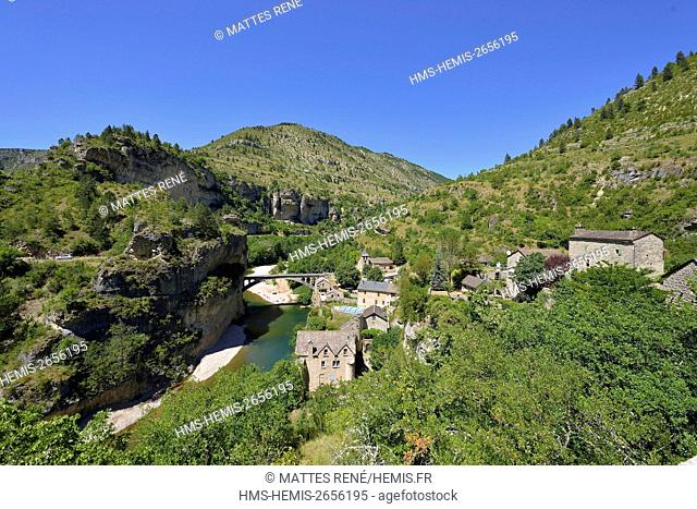 France, Lozere, the Causses and the Cevennes, Mediterranean agro pastoral cultural landscape, listed as World Heritage by UNESCO, the Gorges du Tarn