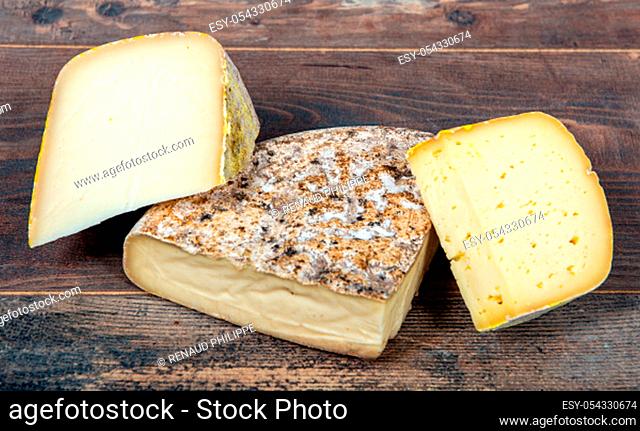 cheeses and Tomme de Savoie, the French cheese Savoy, french Alps France
