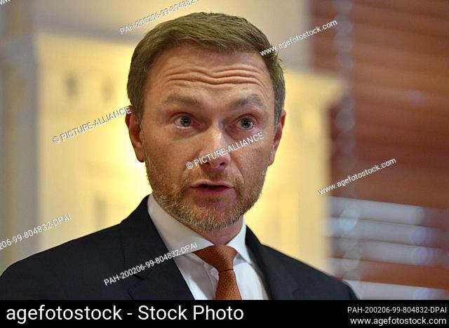 06 February 2020, Thuringia, Erfurt: Christian Lindner, party chairman of the FDP and parliamentary party leader in the Bundestag