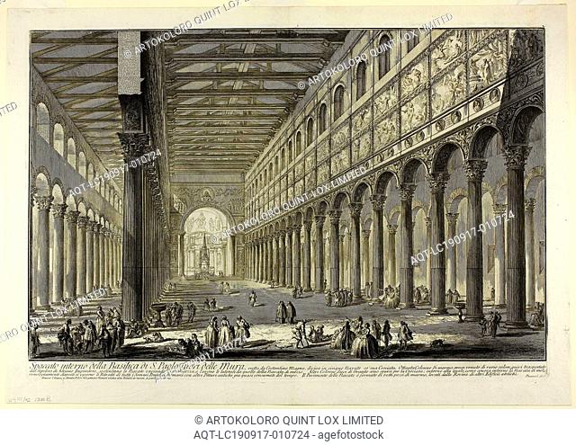 Cut-away view of the interior of the Basilica of S. Paolo fuori delle Mura [St. Paul outside the Walls], from Views of Rome, 1749, Giovanni Battista Piranesi