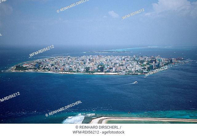 Aerial View of Male, Capital of Maldives, Indian Ocean, North-Male Atoll, Maldives