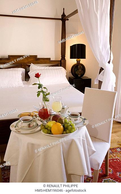 Italy, Sardinia, Medio Campidano province, Guspini, Thartes Hotel, breakfast in one of the rooms