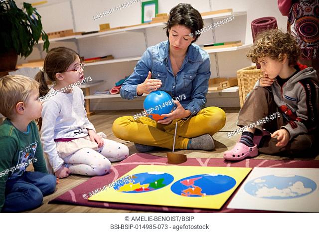 Reportage in a bilingual Montessori school in Haute-Savoie, France, which caters for children from 2 to 6 years old. The 2-6-year olds are all in the same class...