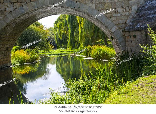 Bridge over river Ucero. Ucero, Soria province, Castilla Leon, Spain