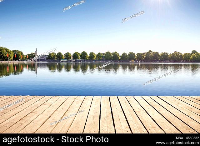 Morning at Maschsee lake in Hannover, Lower Saxony, Germany