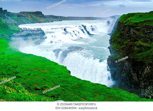 Famous Gullfoss Waterfalls