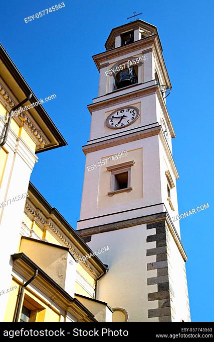 vedano olona old abstract in italy  the  wall and church tower bell sunny day