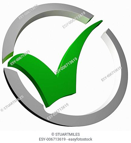 Green Tick Circled Showing Checked Verified Excellence Guaranteed