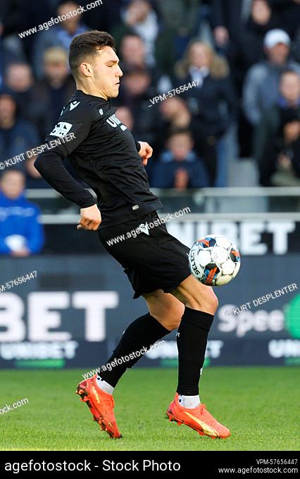 Club's Ferran Jutgla pictured in action during a soccer match between Club Brugge and Oud-Heverlee-Leuven, Monday 26 December 2022 in Brugge
