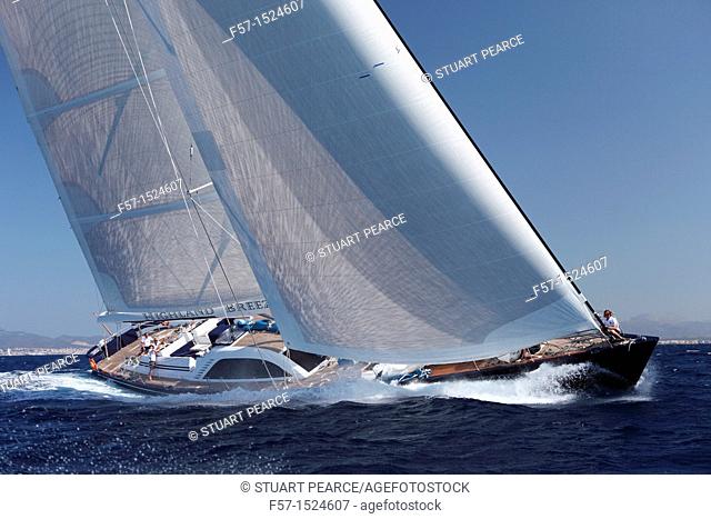 Highland Breeze in the Superyacht Cup In Palma de Mallorca, Spain