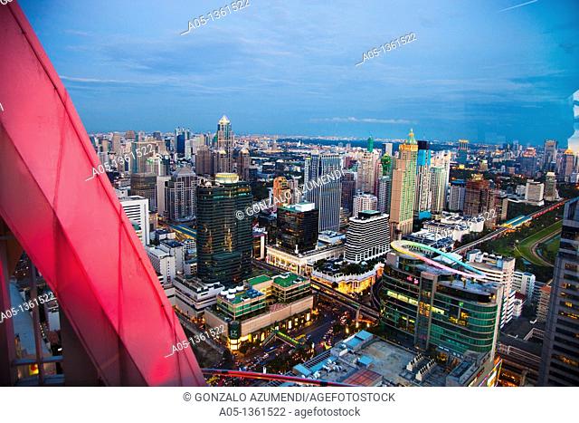 Centara Hotel  Red sky Terrace bar  Skyline  Bangkok  Thailand