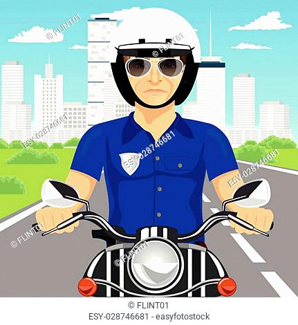Police motorcycle motor bike illustration Stock Photos and Images |  agefotostock