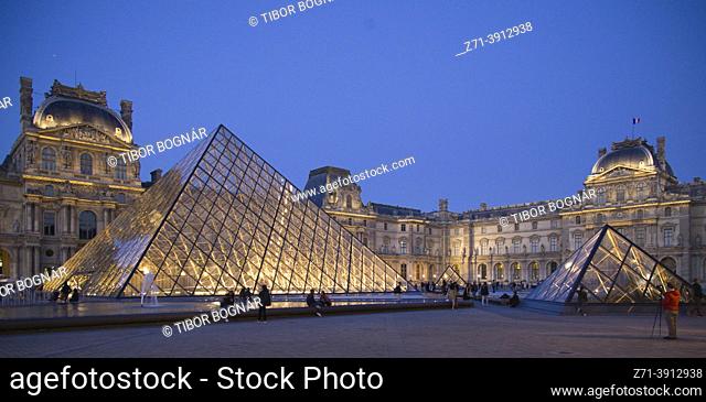 France, Paris, Louvre, palace, museum, pyramide