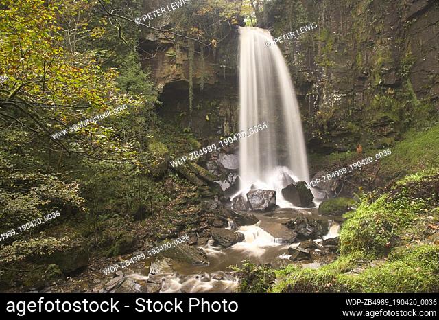 Melincourt Falls Autumn Brecon Beacons National Park