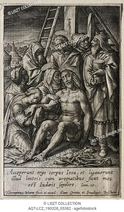 The Passion: Deposition from the Cross. Hieronymus Wierix (Flemish, 1553-1619). Engraving