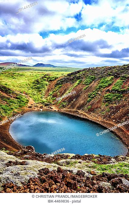 Volcanic crater, crater lake Kerið, Southern Region, Iceland