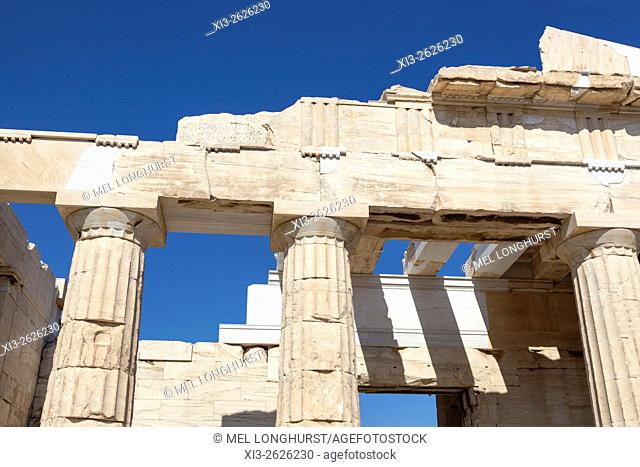 The Propylaea, the entrance to the Acropolis, Athens, Greece