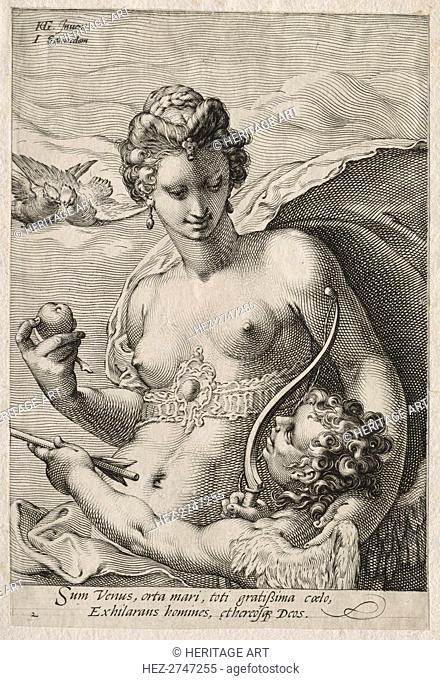 Venus and Cupid, c. 1595. Creator: Jan Saenredam (Dutch, 1565-1607)