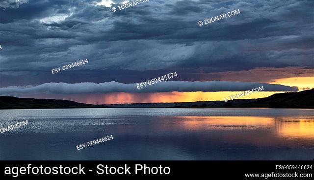 Prairie Storm Clouds Canada Saskatchewan Dramatic Sunset