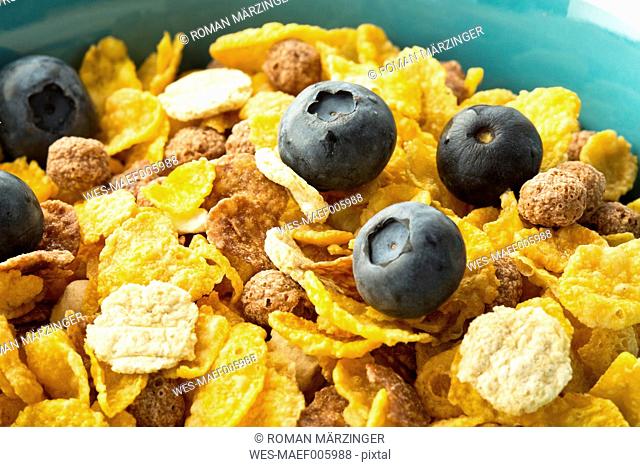 Bowl of healthy cereals, close up