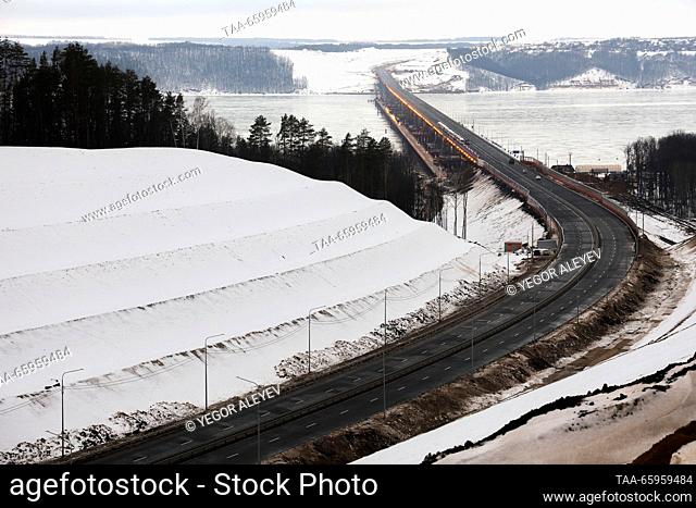RUSSIA, REPUBLIC OF TATARSTAN - DECEMBER 21, 2023: A view of M12 Highway as it opens to traffic. The distance of 810km from Moscow to Kazan can be covered along...