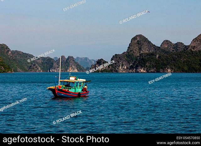 Fisherboat in the Halong Bay of Vietnam