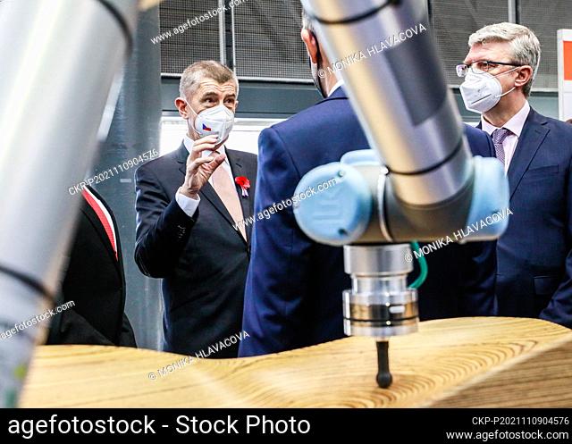 Czech Prime Minister Andrej Babis (left) and Industry, Trade and Transport Minister Karel Havlicek attended International Engineering Fair in Brno