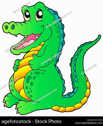 Cartoon standing crocodile