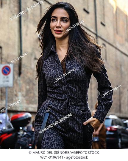 MILAN, Italy- September 20 2018: Women on the street during the Milan Fashion Week