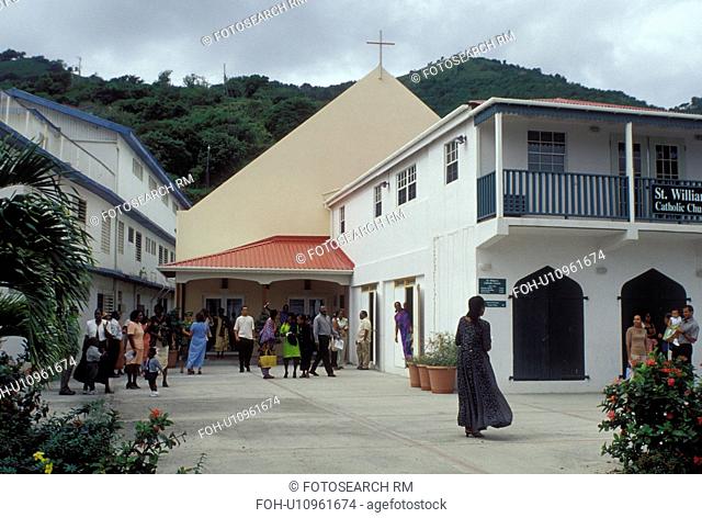 Tortola, British Virgin Islands, Road Town, Caribbean, BVI, St. William's Catholic Church in downtown Road Town on the island of Tortola