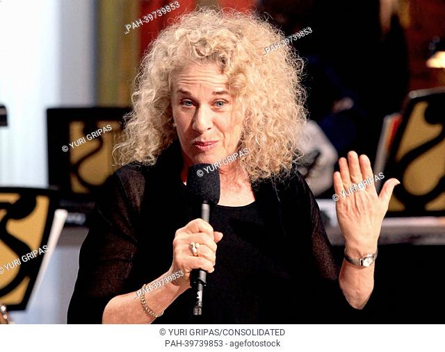 Singer-songwriter Carole King speaks after being awarded the 2013 Library of Congress Gershwin Prize for Popular Song by U.S