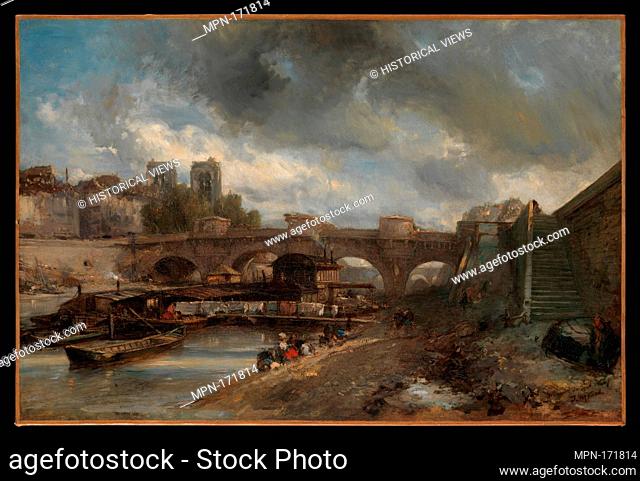 The Pont Neuf. Artist: Johan Barthold Jongkind (Dutch, Latrop 1819-1891 La-Côte-Saint-André); Date: 1849-50; Medium: Oil on canvas; Dimensions: 21 1/2 x 32 1/8...