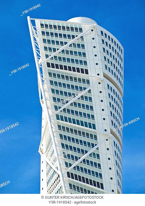 Turning Torso, with 190 metres highest skyscraper of Scandinavia, Malmö Municipality, Skane County, Sweden, Europe