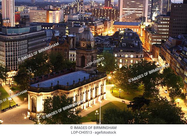 England, West Midlands, Birmingham, St. Philips Cathedral in the centre of Birmingham at night